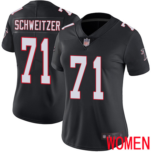 Atlanta Falcons Limited Black Women Wes Schweitzer Alternate Jersey NFL Football #71 Vapor Untouchable->women nfl jersey->Women Jersey